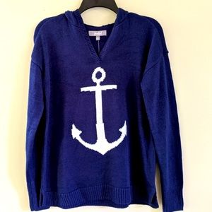 NWOT MARLED Anchor Hooded Sweater Size Large